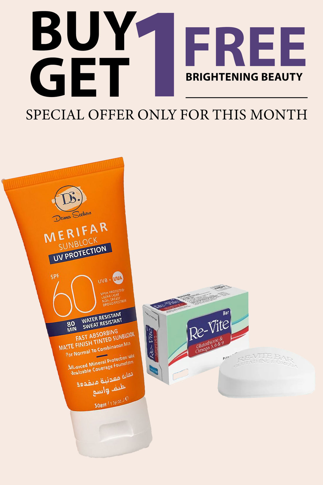 Whitening Meets Protection – MARIFER SUNBLOCK + RE-VITE SOAP