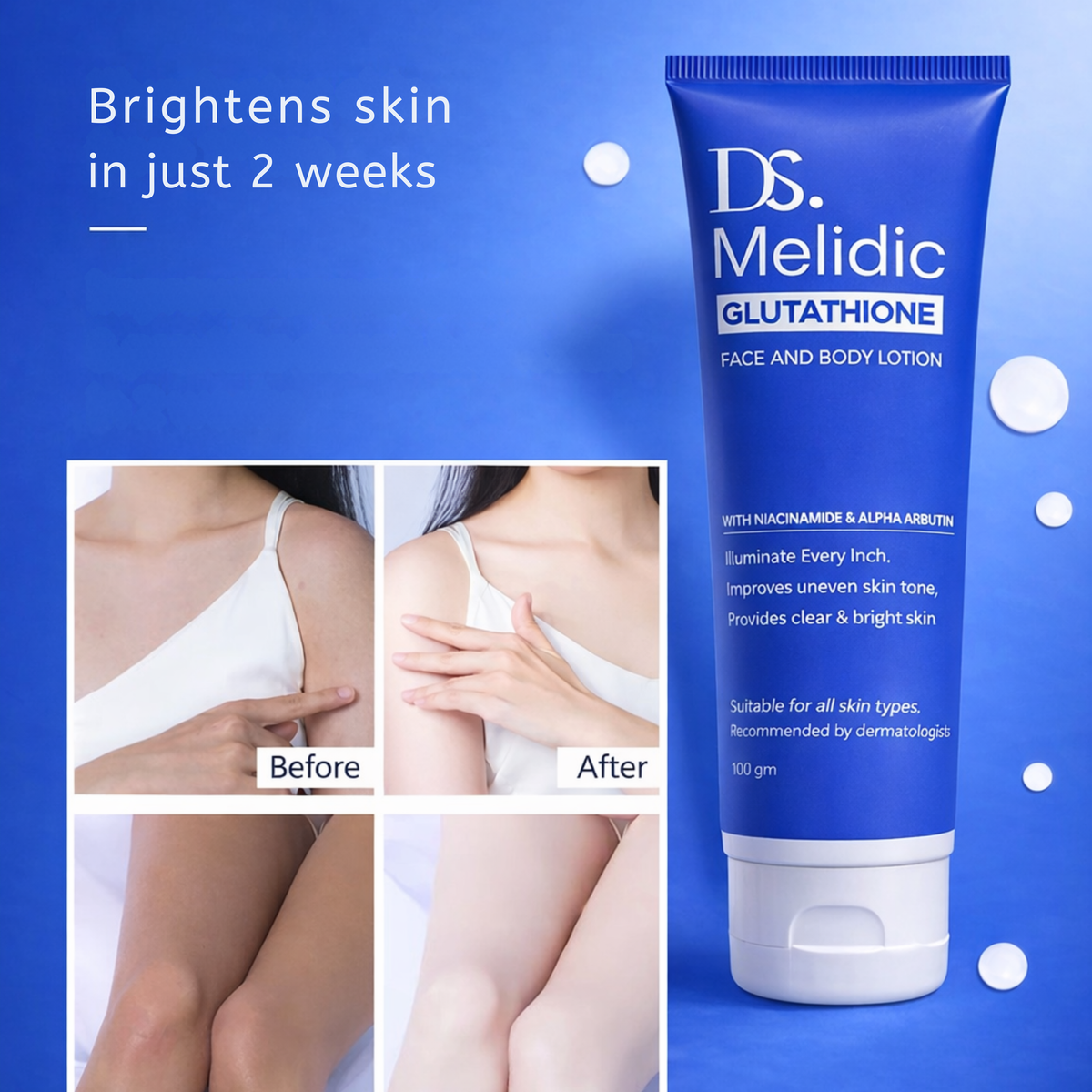 Melidic Brightening lotion| Glutathione Infused Face and Body Lotion Dermaseeker Melidic Brightening lotion| Glutathione Infused Face and Body Lotion Dermaseeker