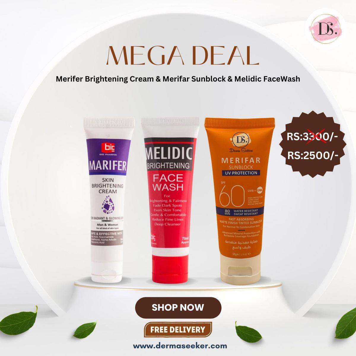 Marifer cream + Melidic Facewash + Marifer SunBlock