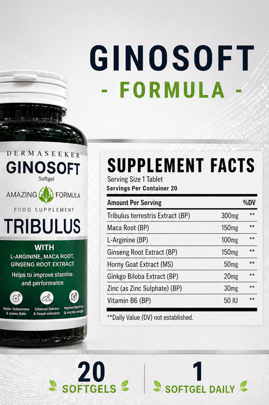 Ginosoft -Tribulus to support stamina, performance, energy and male wellness