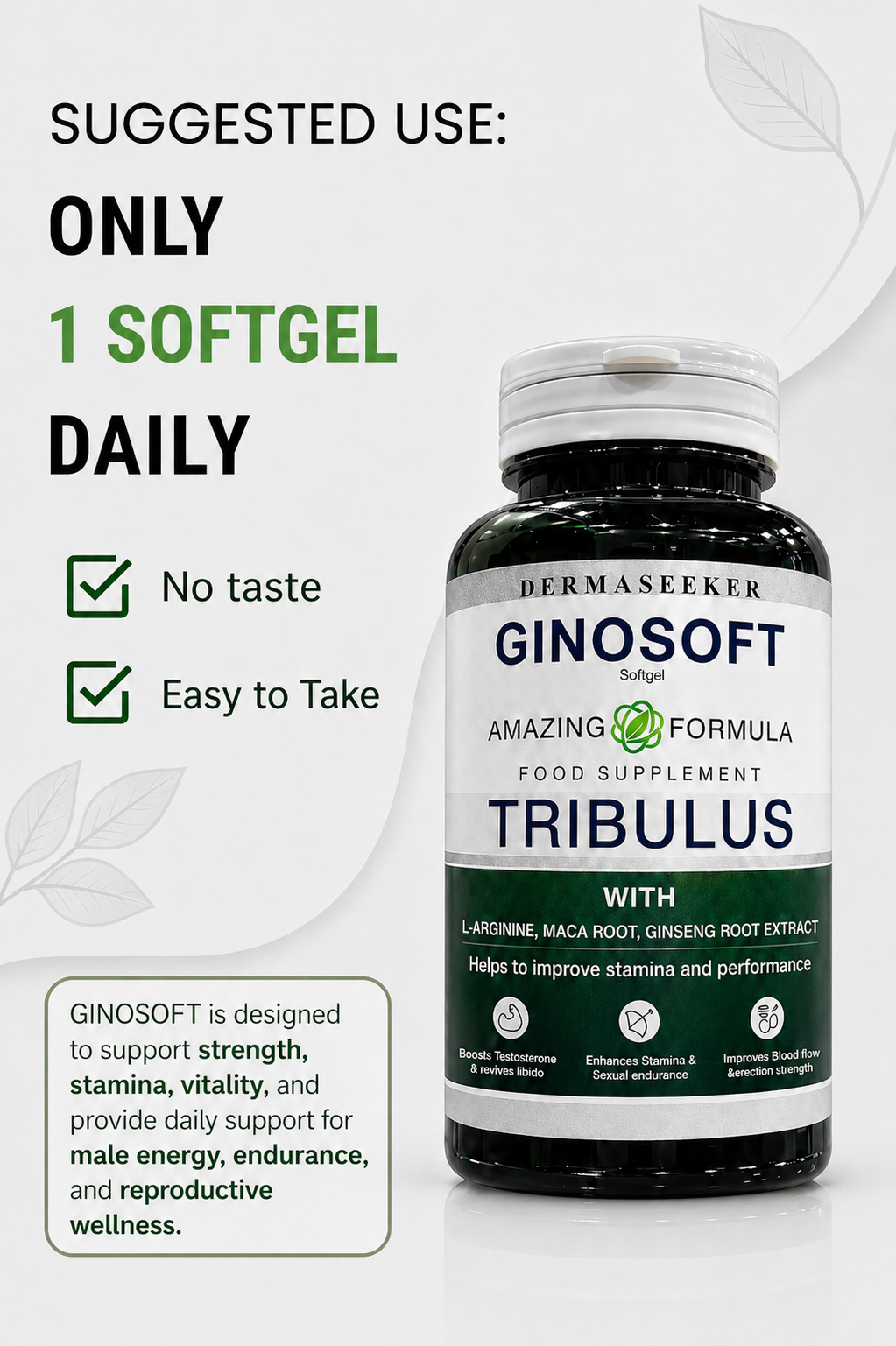 Ginosoft -Tribulus to support stamina, performance, energy and male wellness