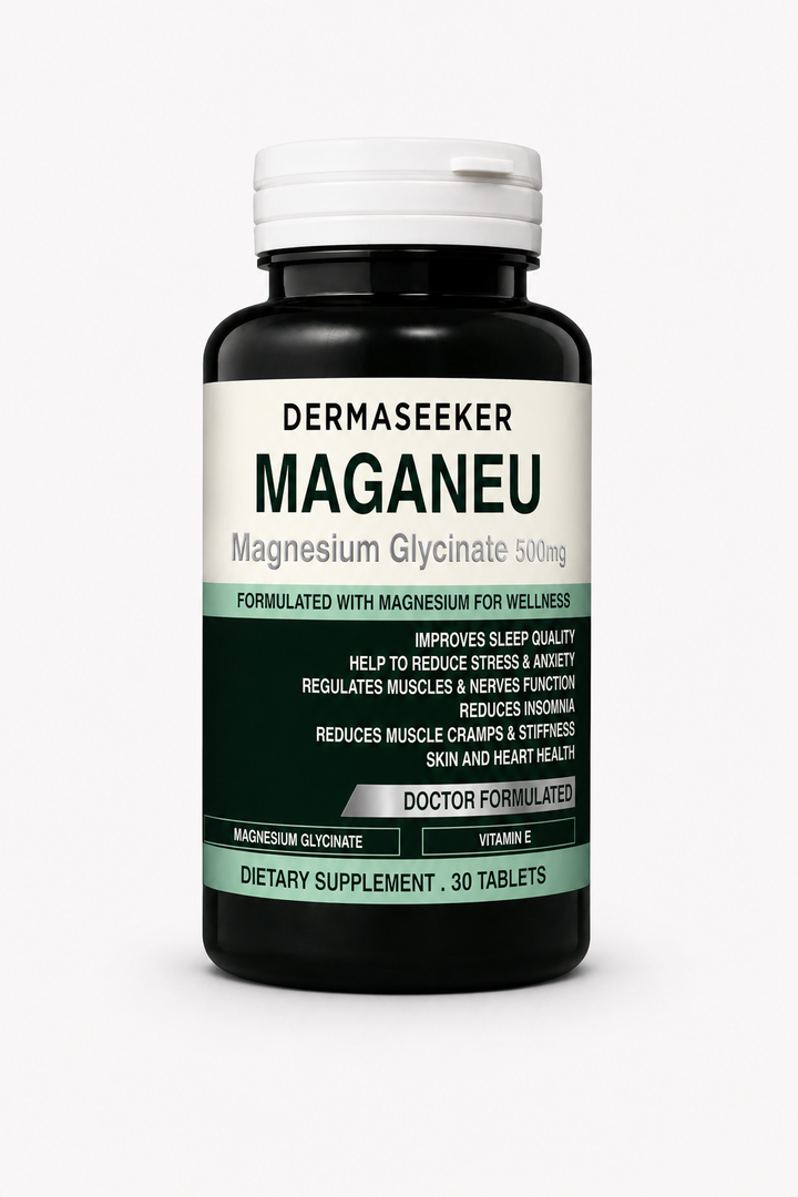 MAGANEU | Magnesium Glycinate + Vitamin E for Improve Sleep, Reduce Anxiety & Stress.