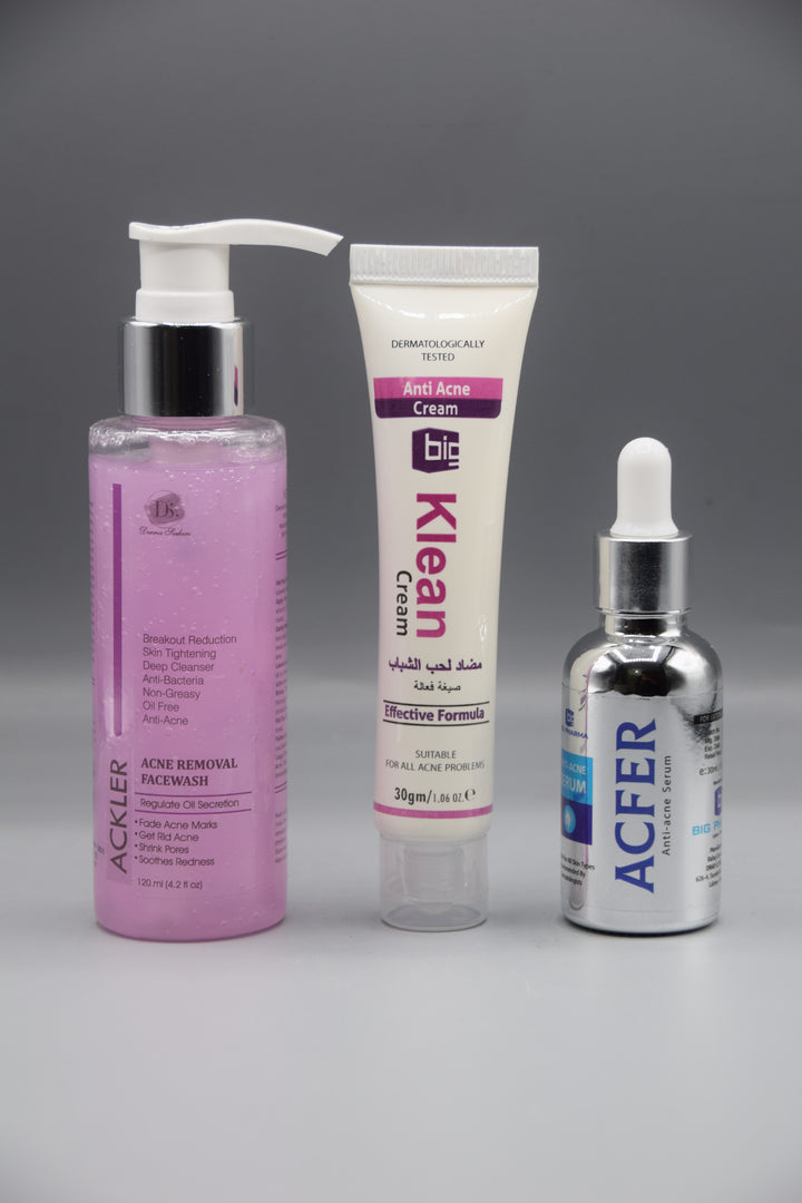 ACFER SERUM + ACLER FACEWASH + KLEAN CREAM