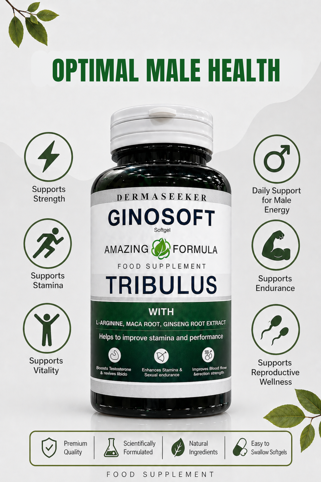 Ginosoft -Tribulus to support stamina, performance, energy and male wellness