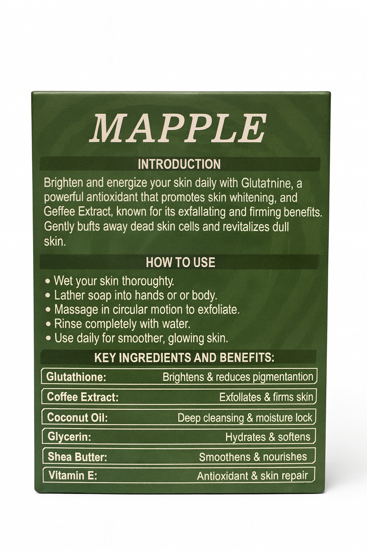 MAPPLE - GLUTATHIONE + COFFEE SOAP (Pack of 2)