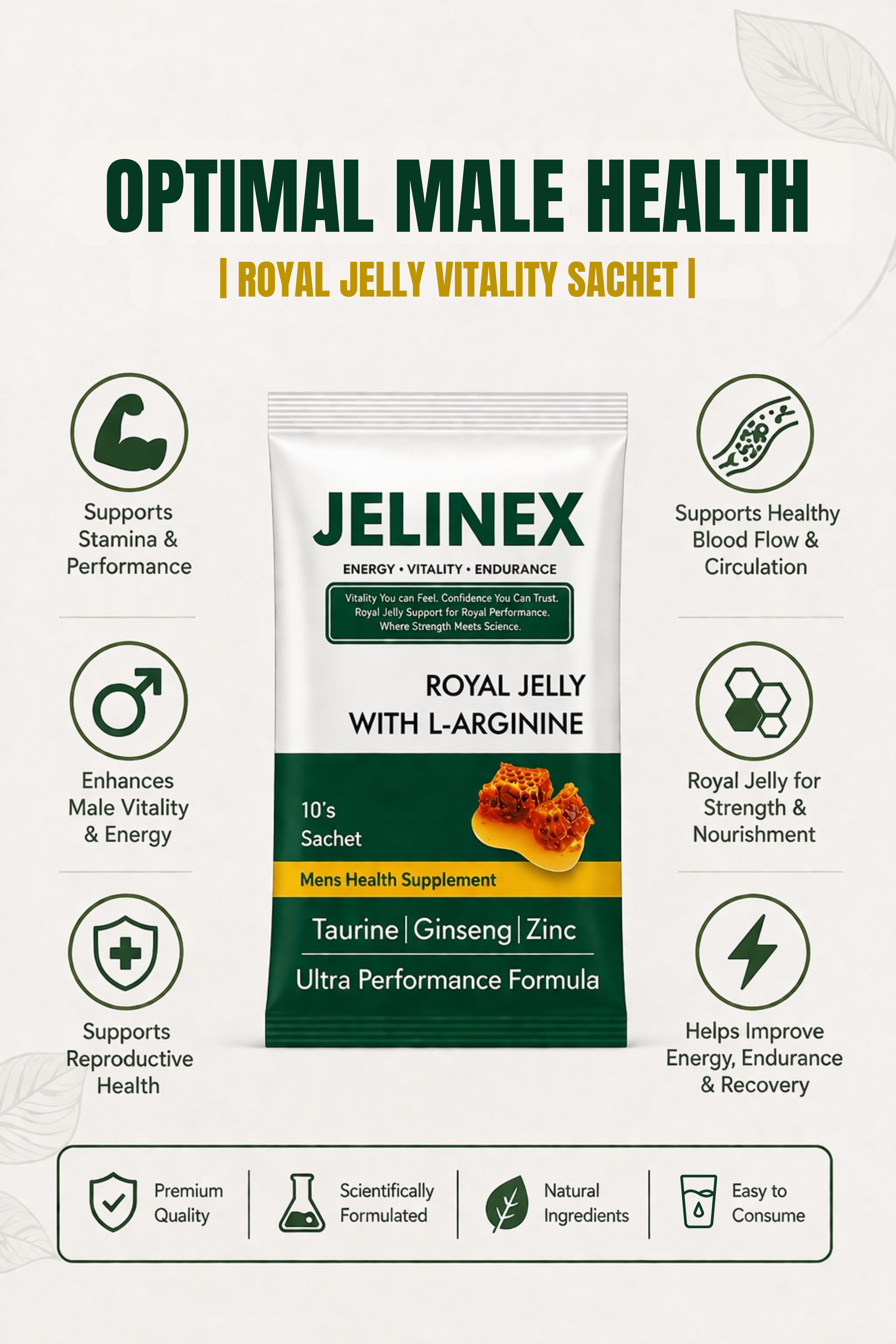 JELINEX Royal Jelly Sachet – Men’s Vitality & Performance Formula