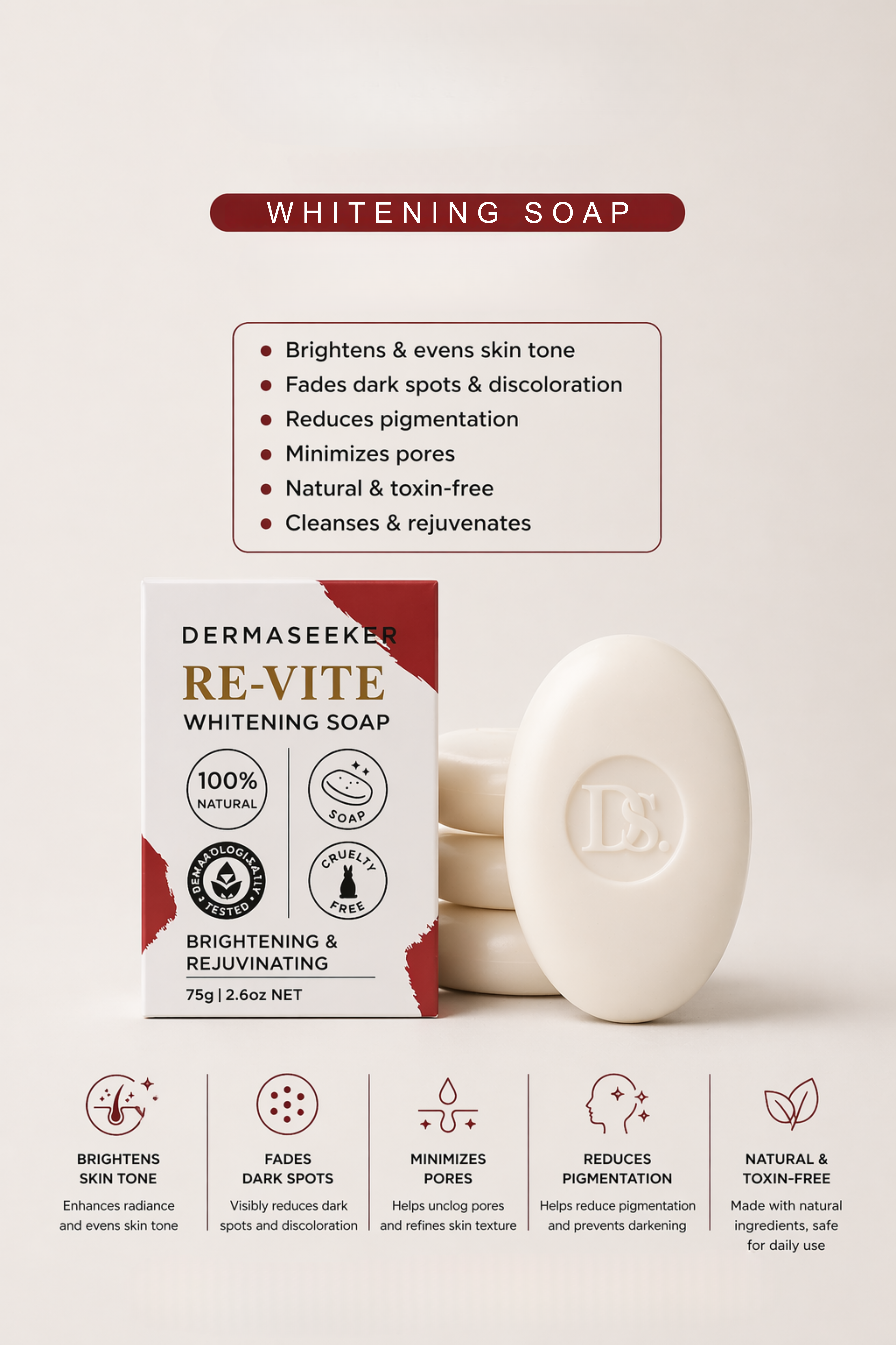 RE-VITE - BRIGHTENING & WHITENING BAR (PACK OF 2)