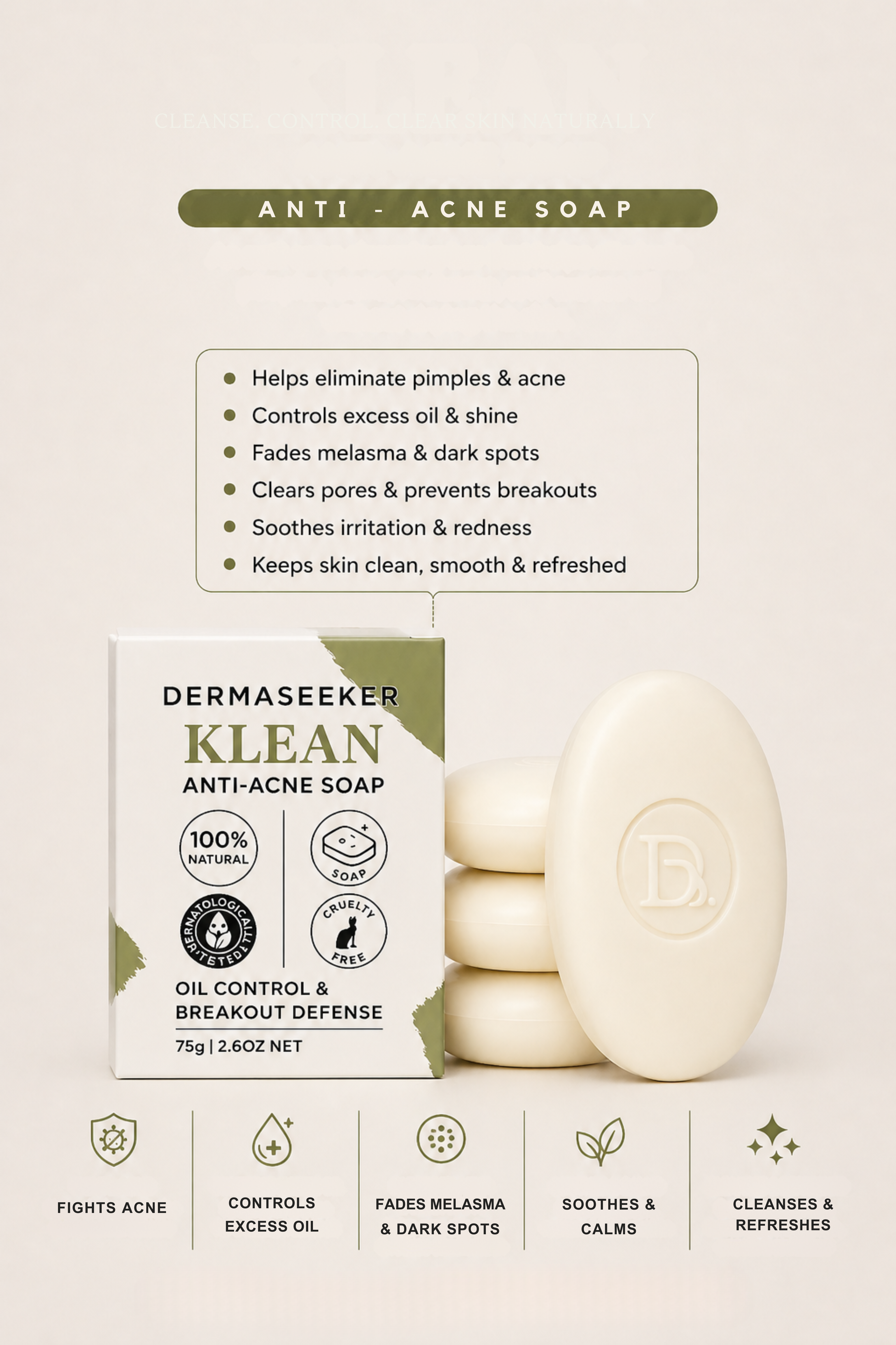 KLEAN |ANTI-ACNE BAR (PACK OF 2)