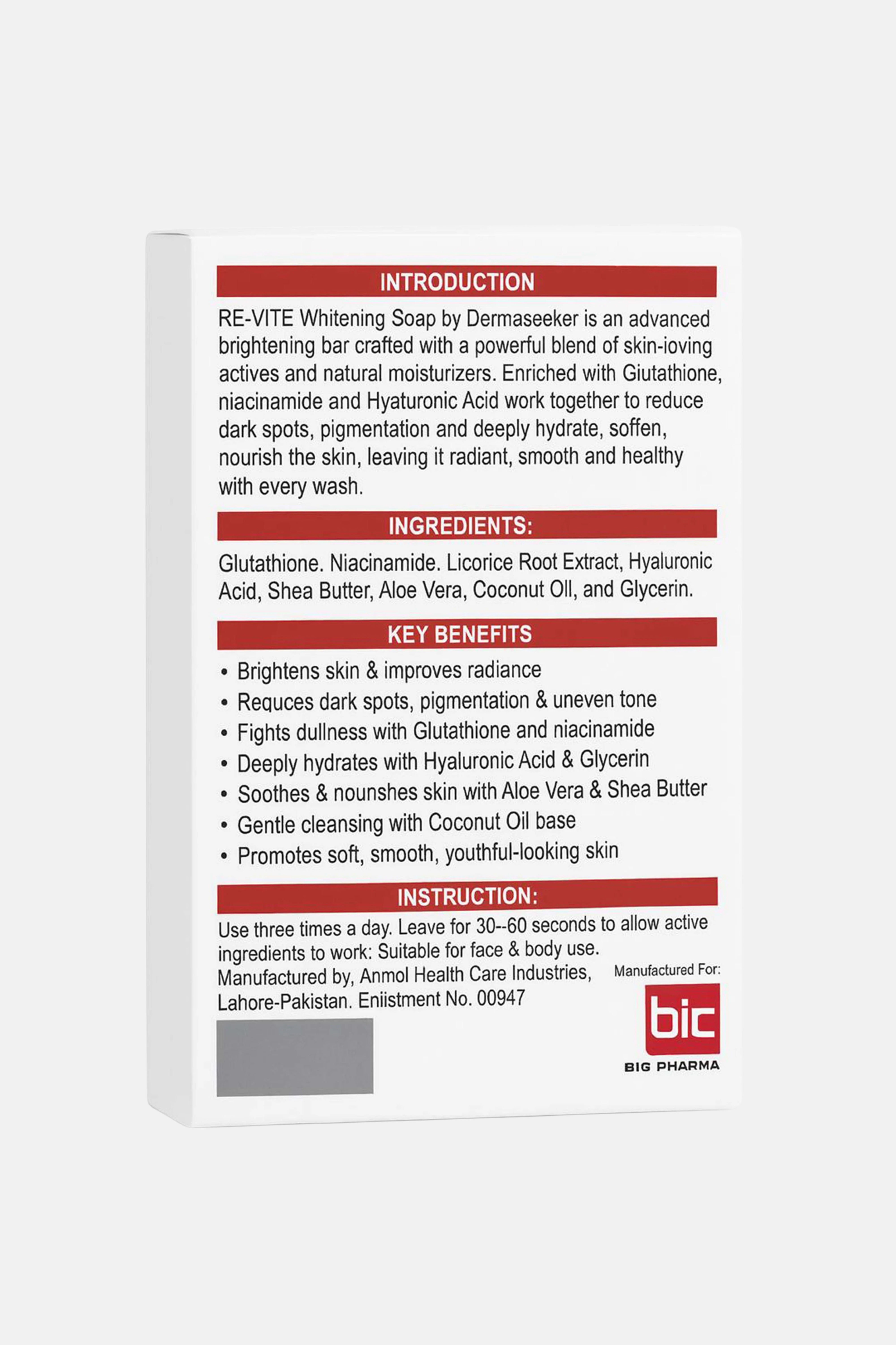 RE-VITE - BRIGHTENING & WHITENING BAR (PACK OF 2)