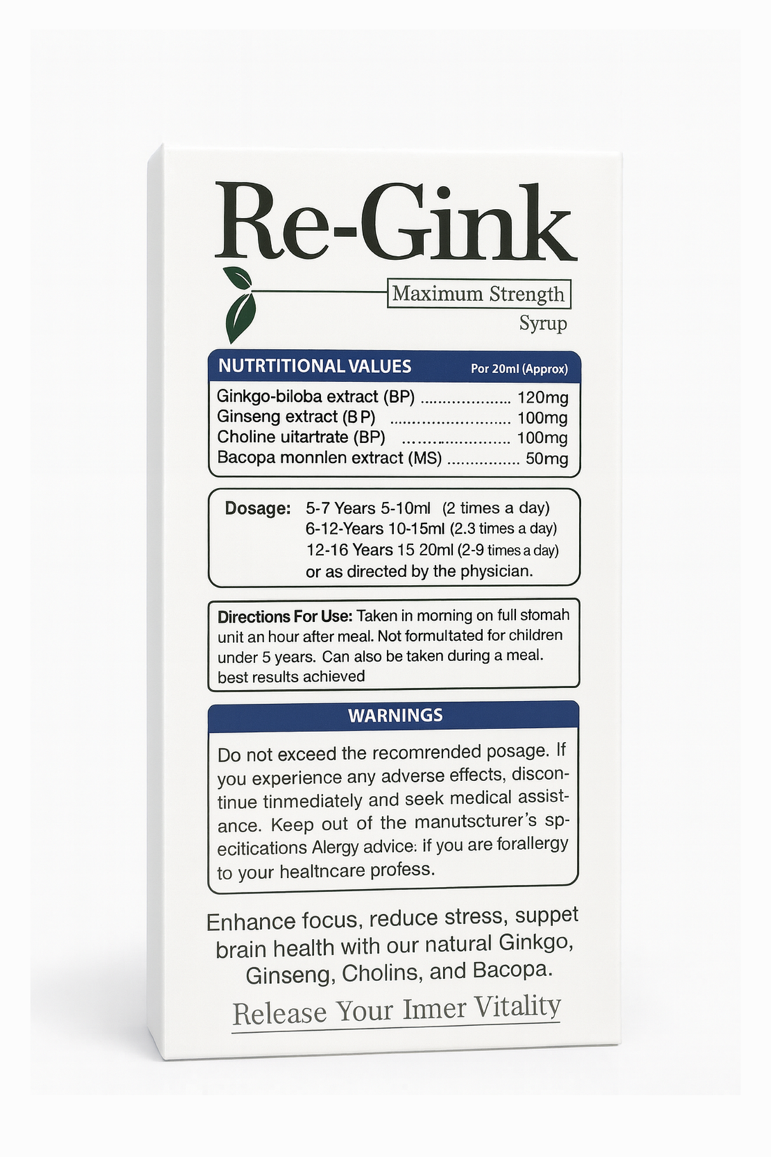 Re-Gink | Brain function and focus enhancement syrup