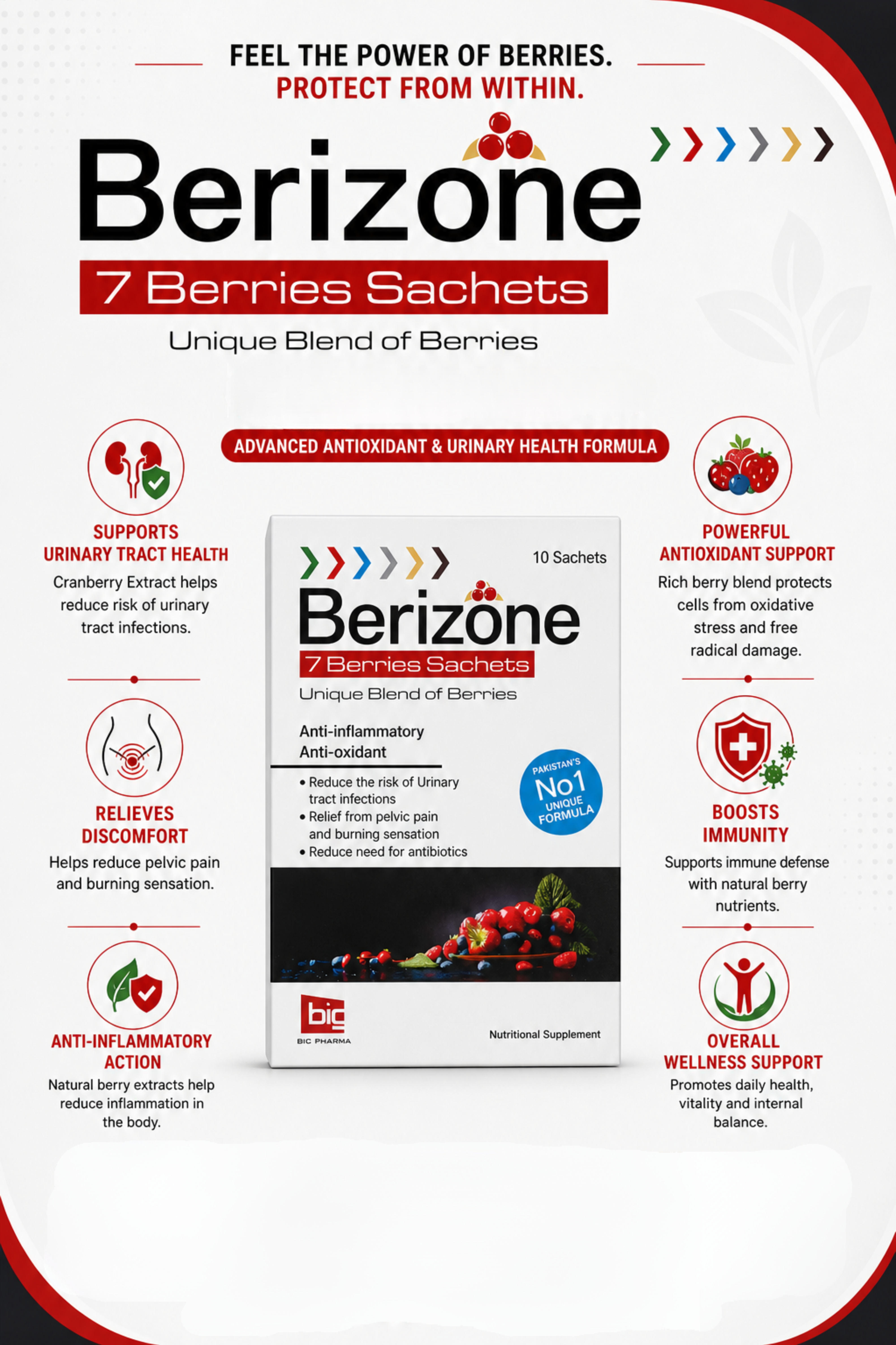 Berizone | Antioxidant support for urinary tract and wellness sachet