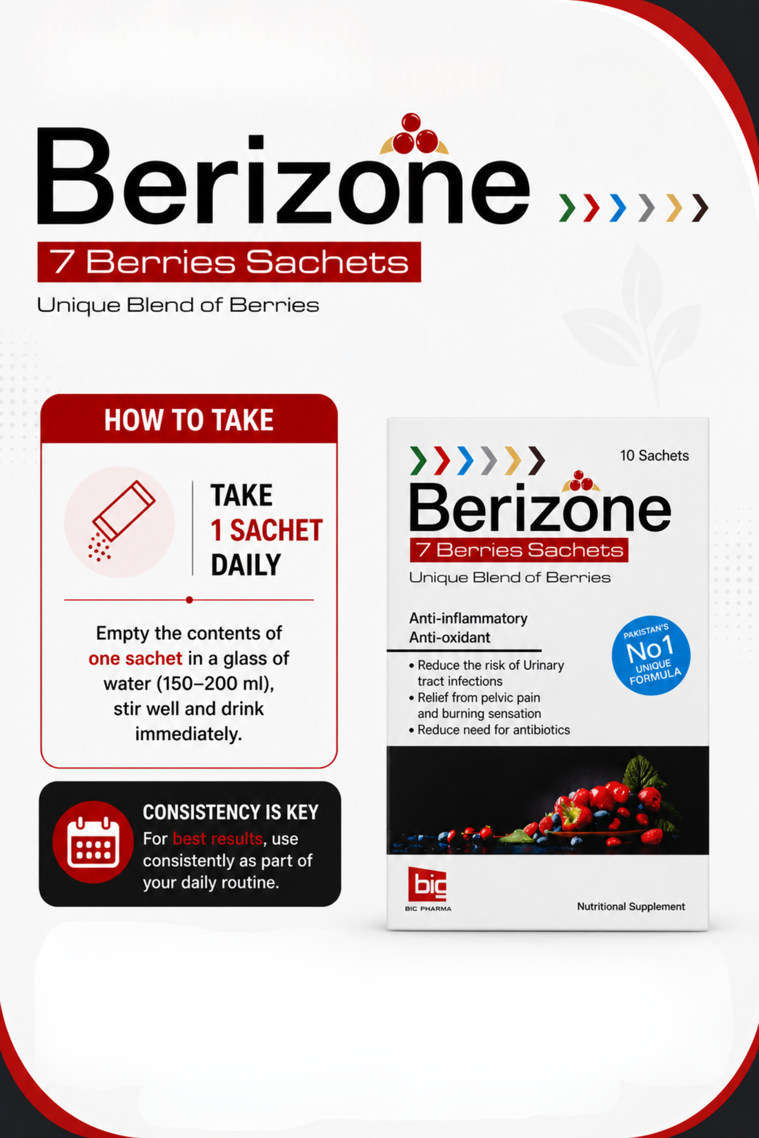 Berizone | Antioxidant support for urinary tract and wellness sachet