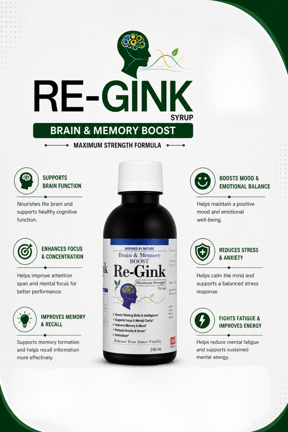 Re-Gink | Brain function and focus enhancement syrup