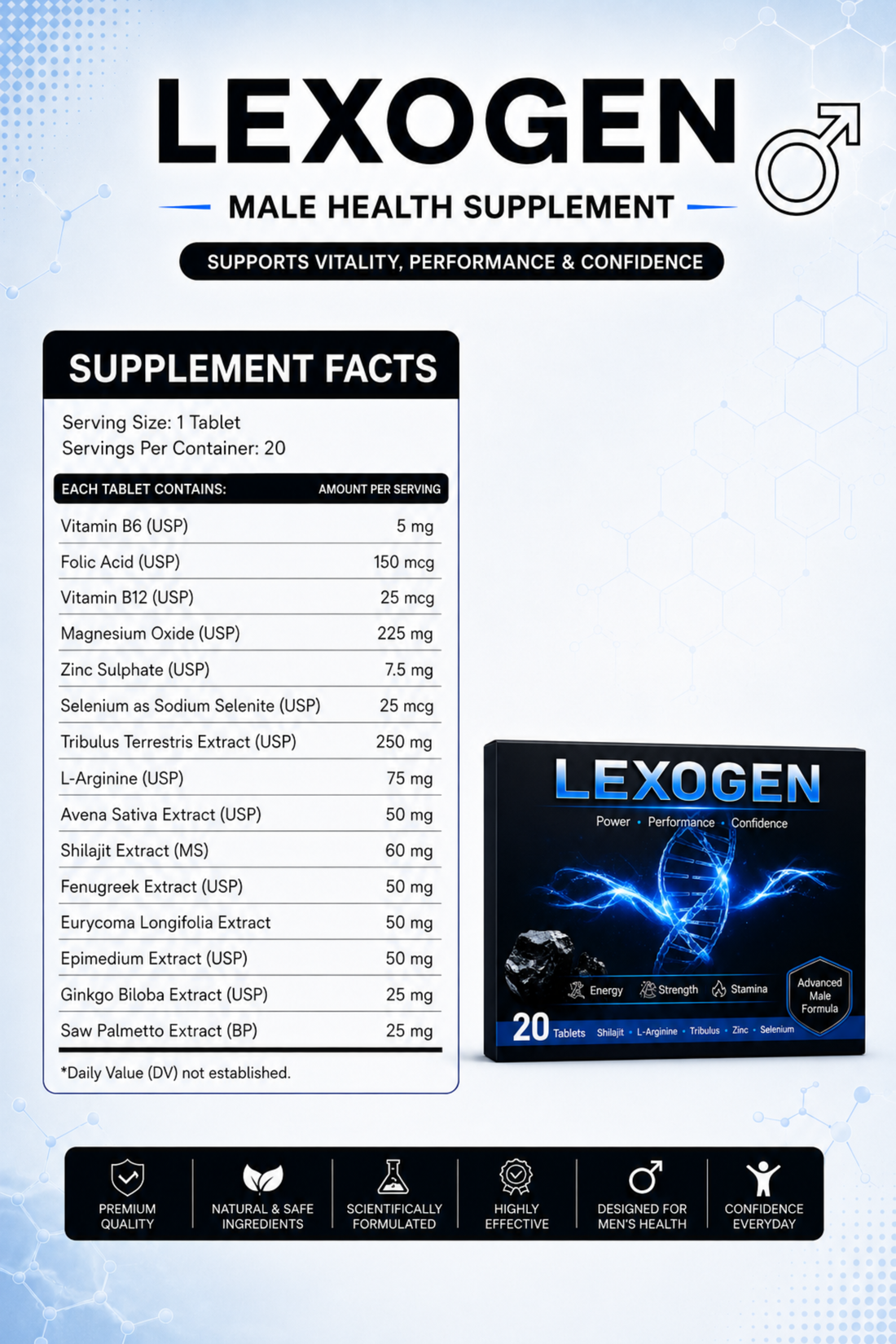 Lexogen | Shilajit tablets for men's immunity and vitality