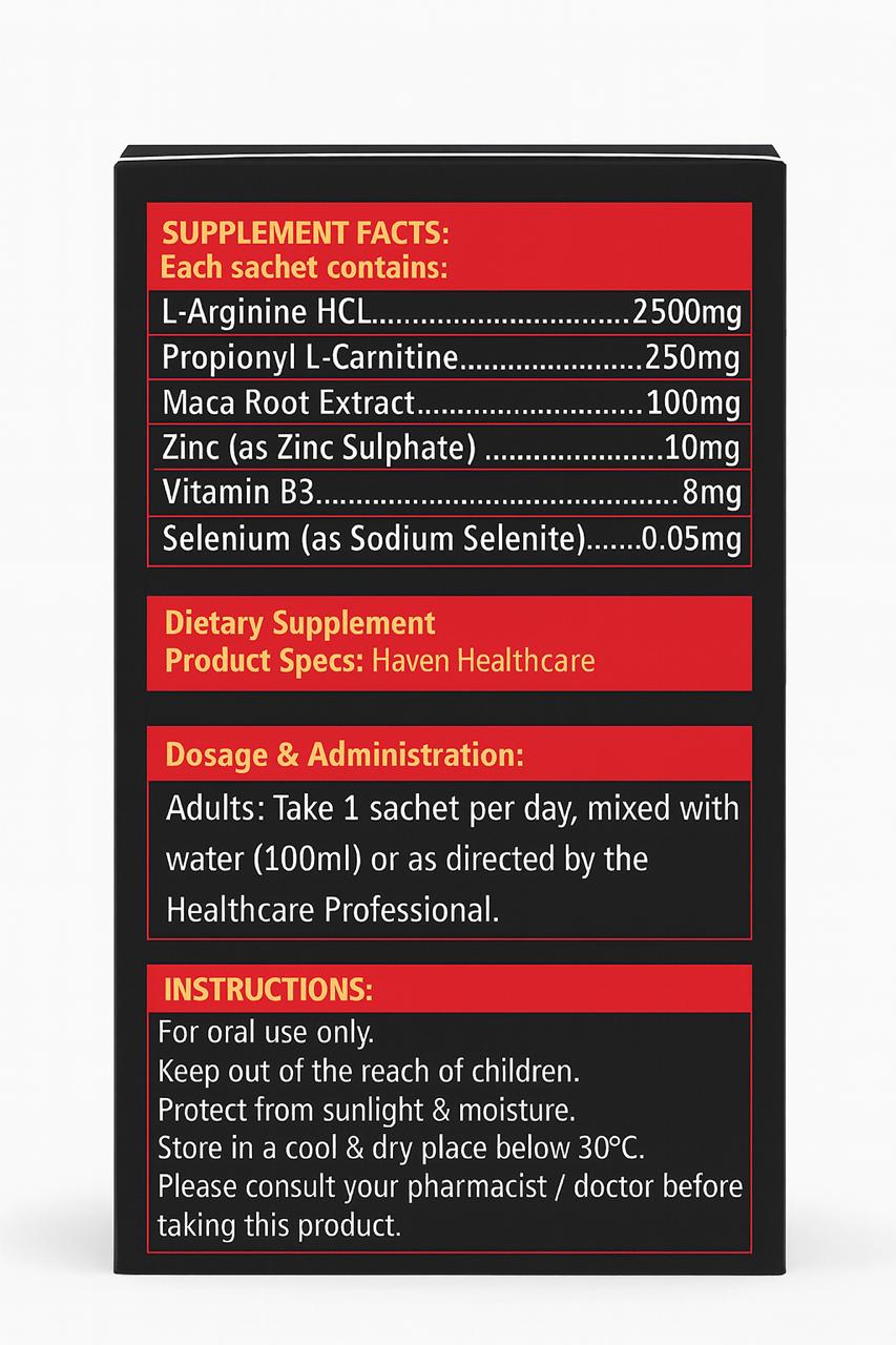 Taqa | L-Arginine energy, strength, stamina and vatility sachet for men