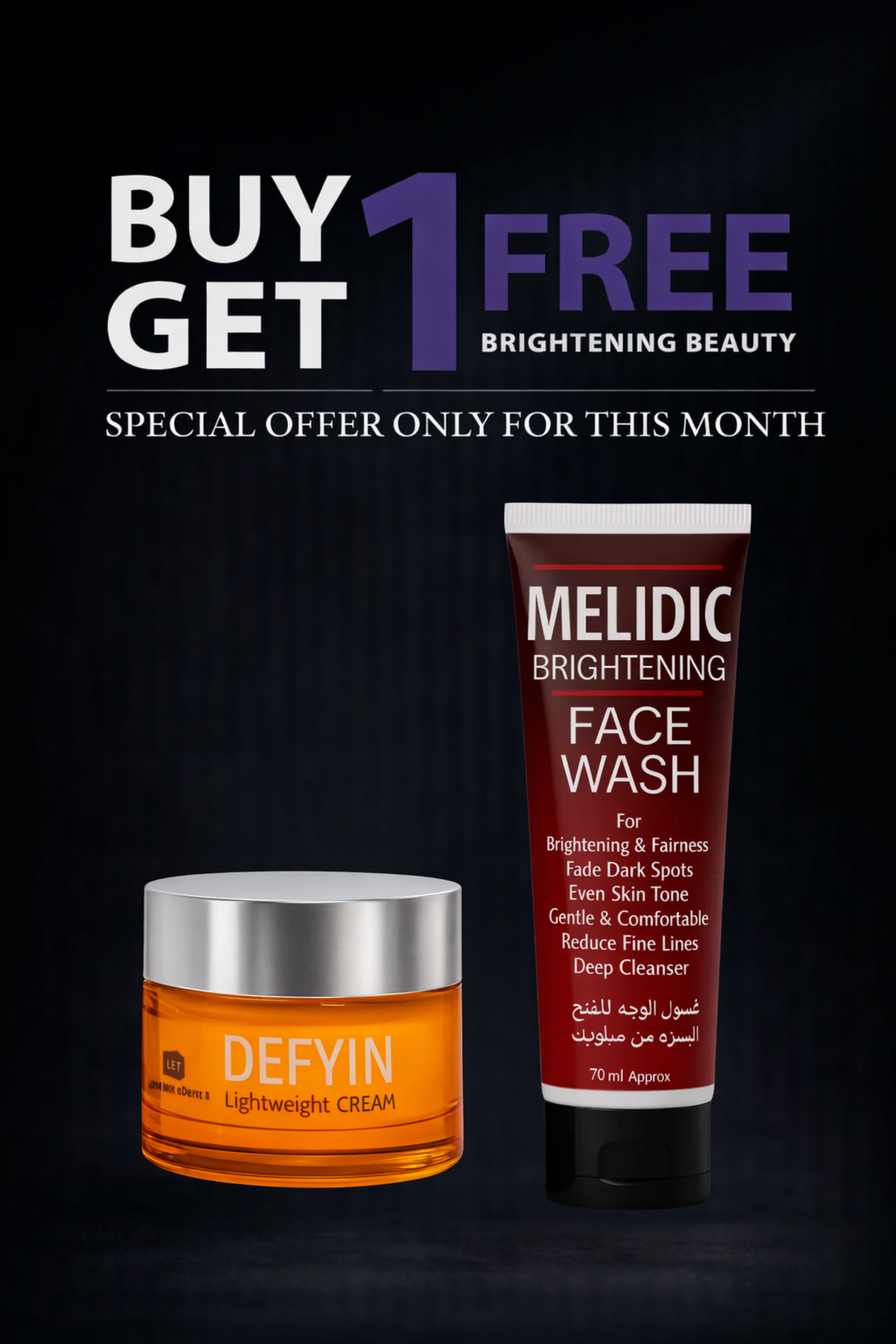 Vitamin C Glow Meets Deep Brightening – DEFYIN CREAM + MELIDIC FACEWASH