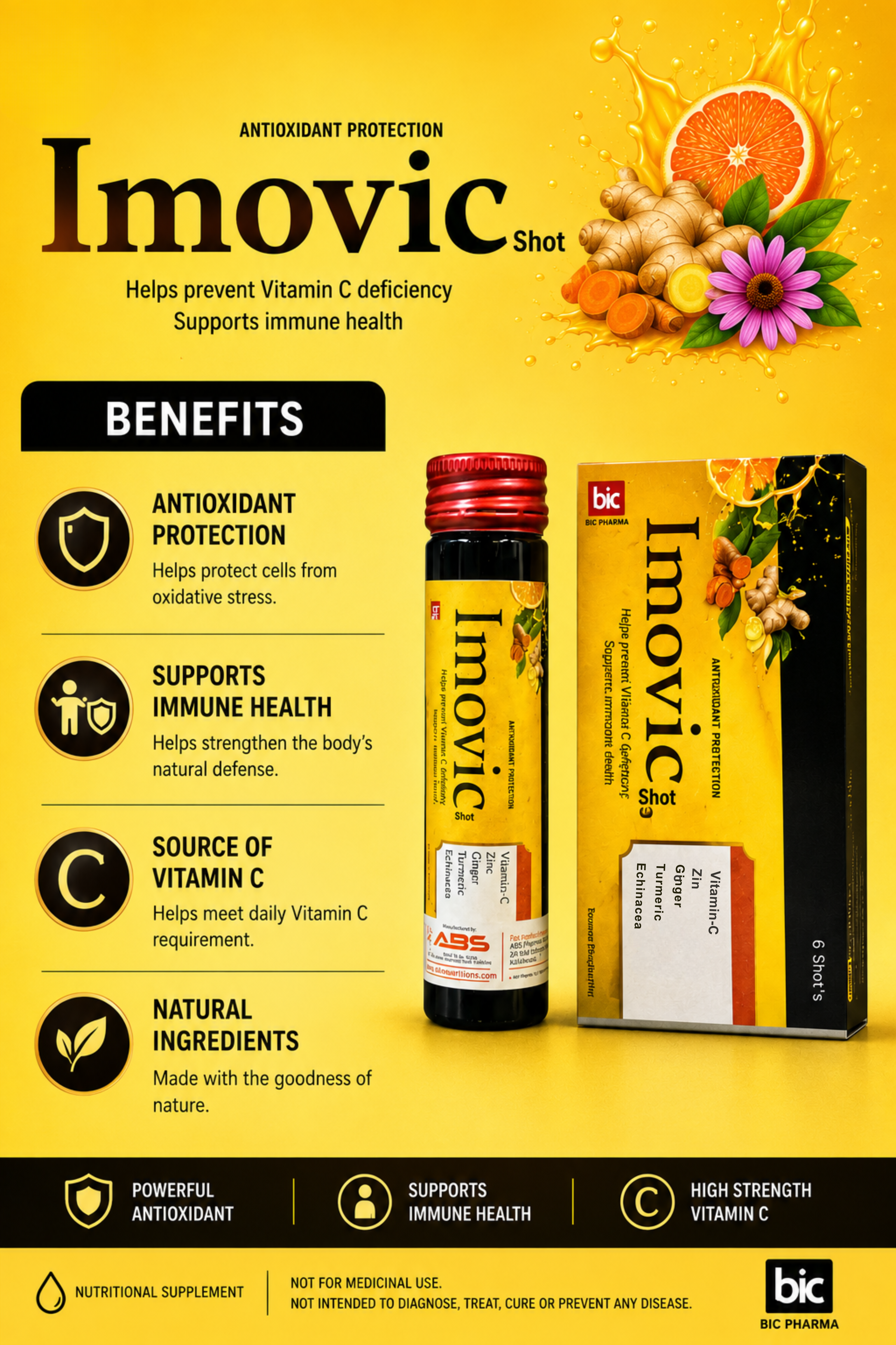 Imovic | Vitamin C oral shots for immune boost