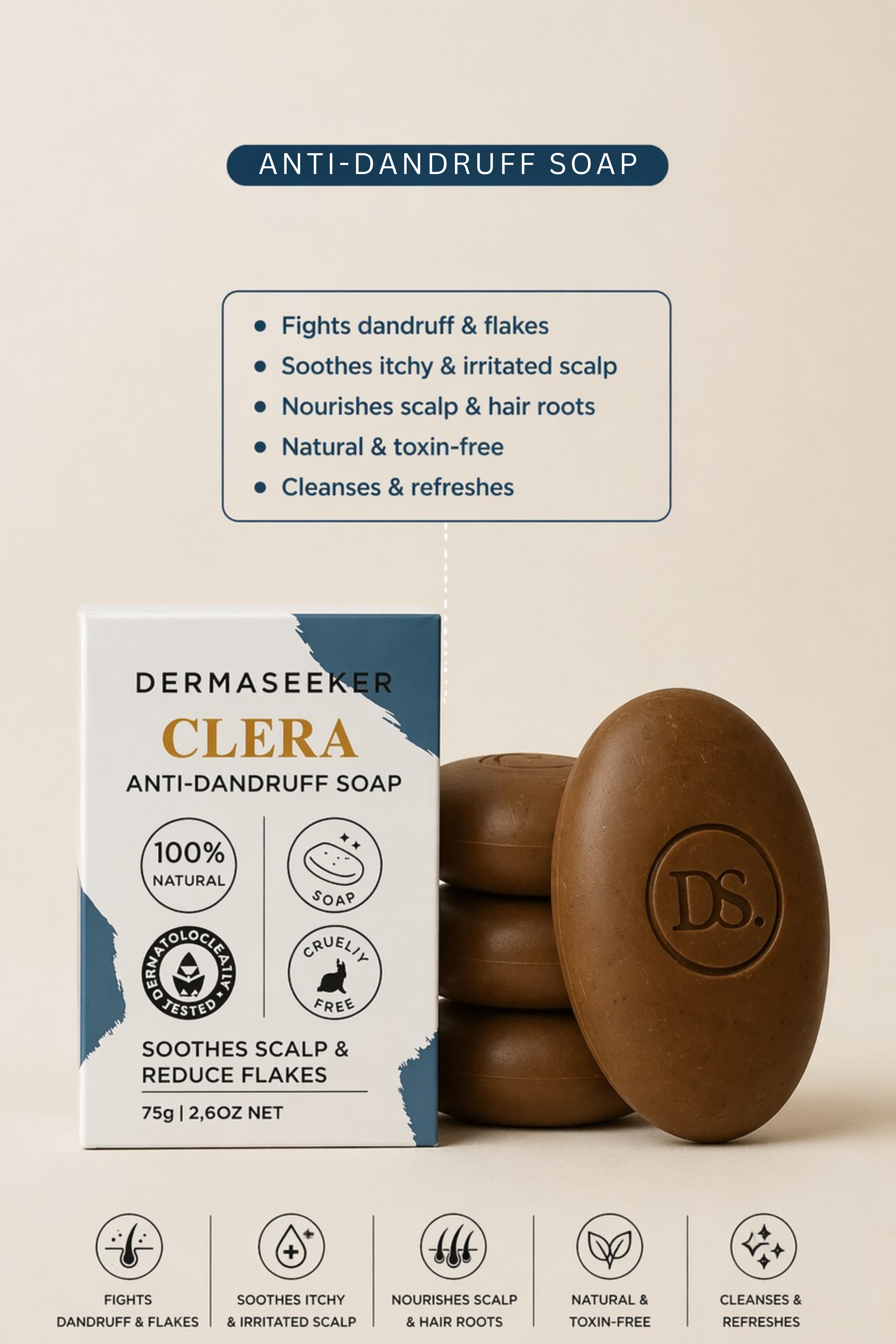 CLERA - ANTI-DANDRUFF SOAP (PACK OF 2)