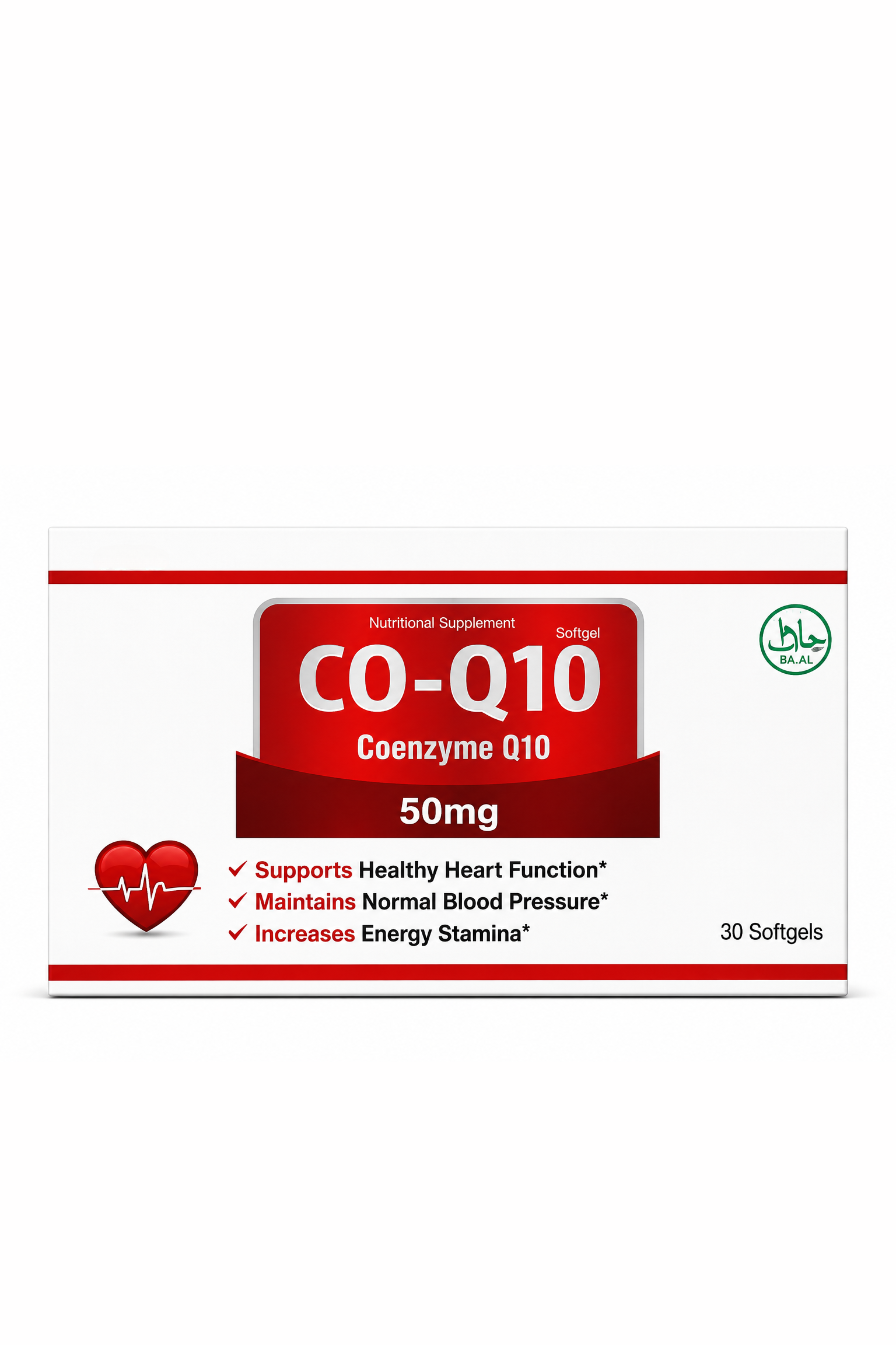 CO-Q10 (50mg) 30 Softgels | Energy & Heart Health Support