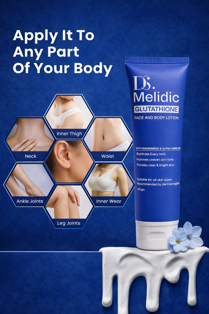 Melidic Brightening lotion| Glutathione Infused Face and Body Lotion