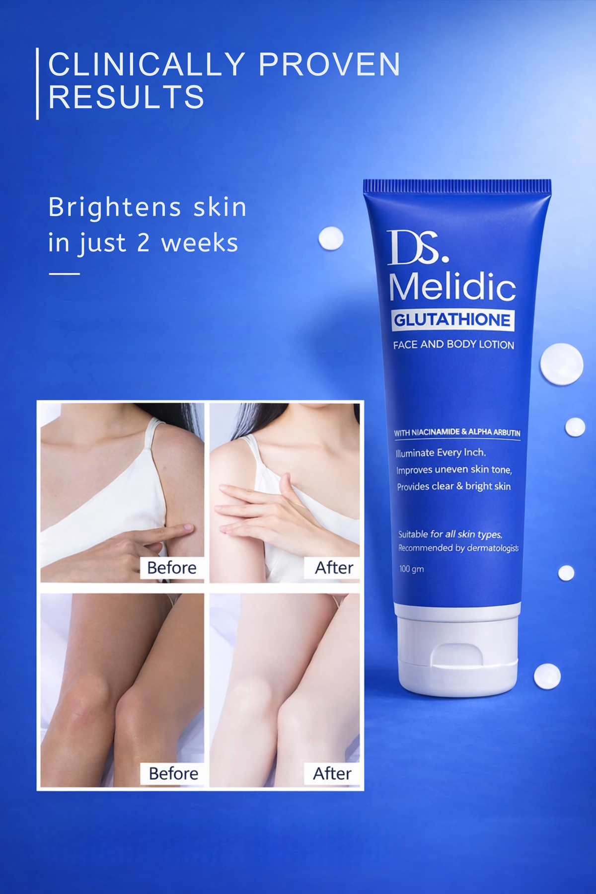 Melidic Brightening lotion| Glutathione Infused Face and Body Lotion Dermaseeker Melidic Brightening lotion| Glutathione Infused Face and Body Lotion Dermaseeker
