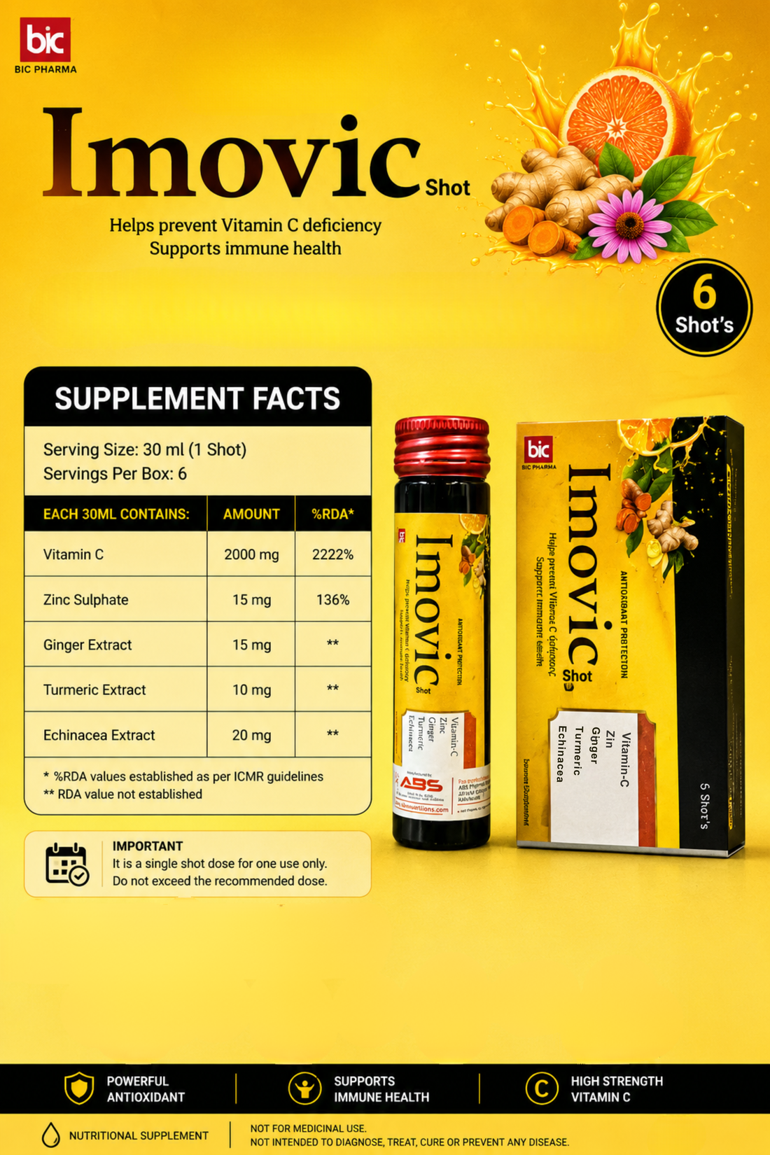 Imovic | Vitamin C oral shots for immune boost