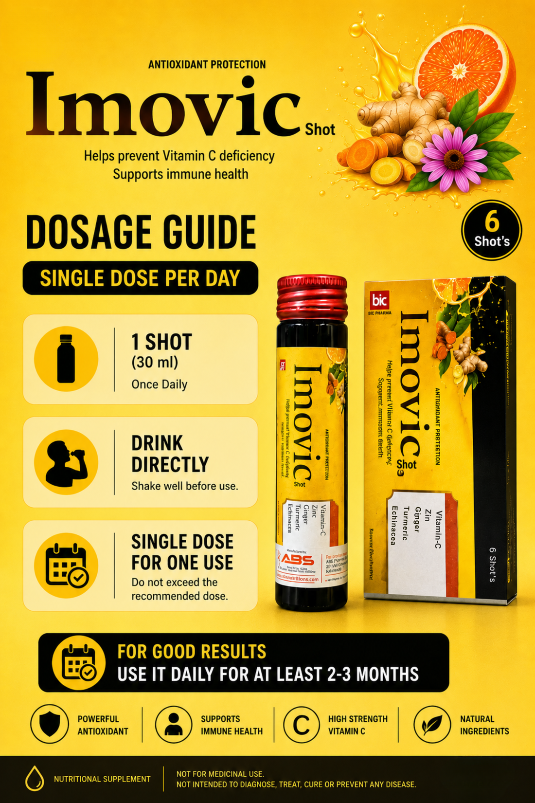 Imovic | Vitamin C oral shots for immune boost